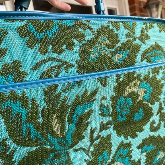 (SOLD) Vintage 1960s Floral Tapestry Carry-On Suitcase - Picture 7 of 7